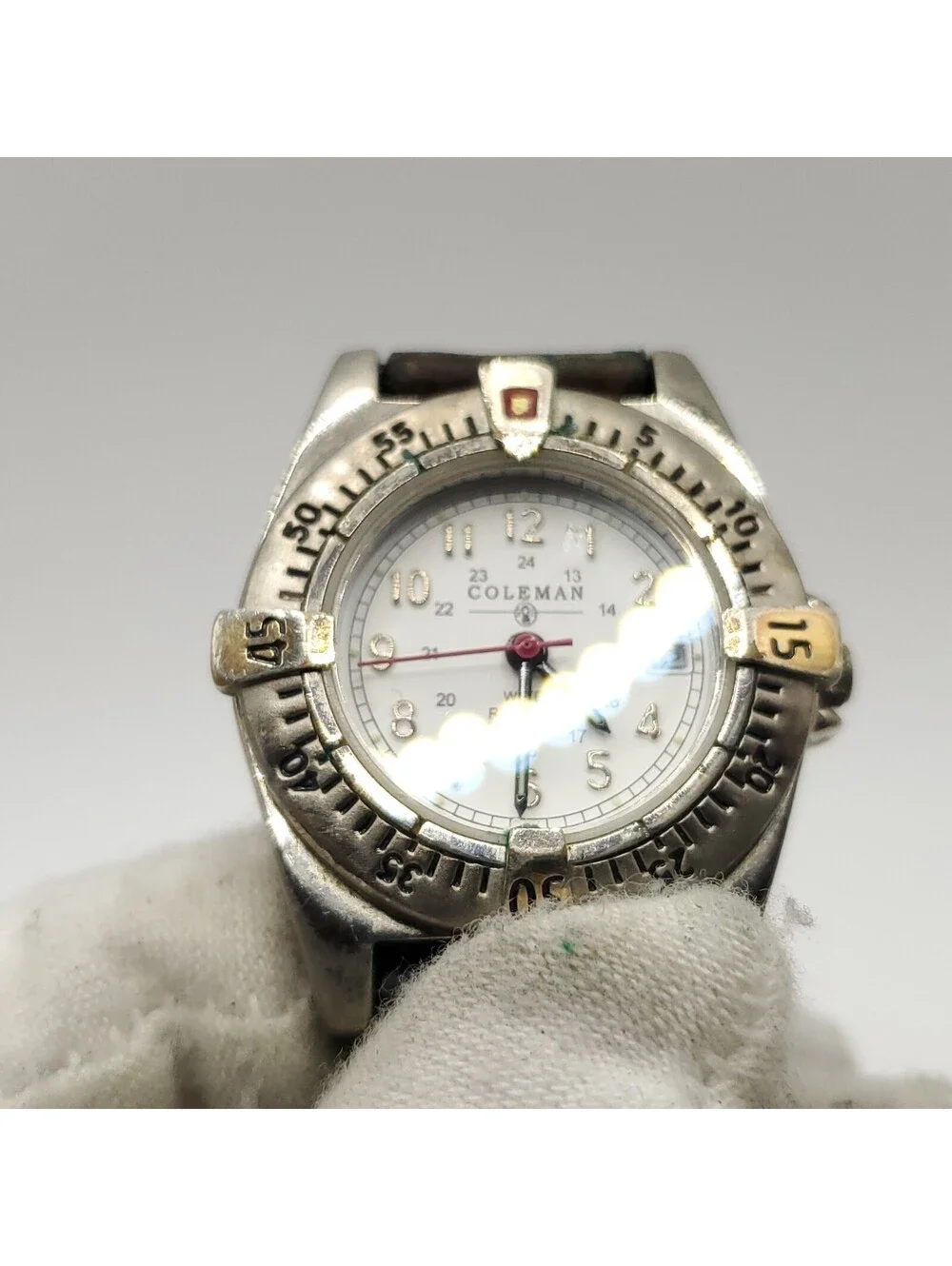 Coleman White Date Dial 28mm Womens Watch New Battery